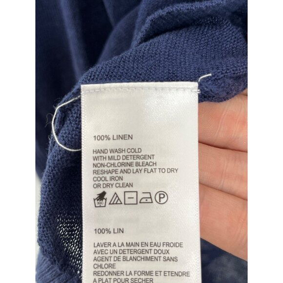 Tommy‎ Bahama Navy Blue Open Front 3/4 Sleeve 100% Linen Knit Cardigan Size XL - Picture 5 of 7